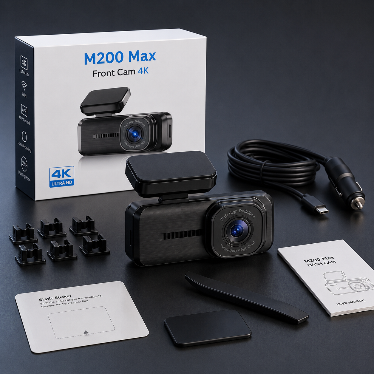 Dashcam Voiture 4K GPS Surveillance Parking – Wi-Fi 6 Contrôle Vocal - Dashora