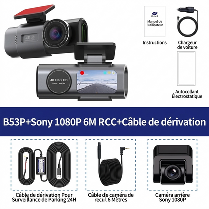 Dashcam Voiture 4K Double Vision Avant Arrière - Dashora